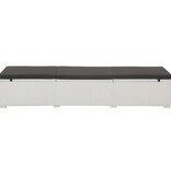 VidaXL Ligbed met kussen poly rattan wit