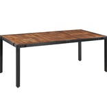 VidaXL 9-delige Tuinset poly rattan en acaciahout zwart