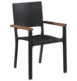 VidaXL 9-delige Tuinset poly rattan en acaciahout zwart
