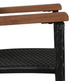 VidaXL 9-delige Tuinset poly rattan en acaciahout zwart