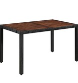 VidaXL 7-delige Tuinset poly rattan en acaciahout zwart