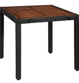 VidaXL 5-delige Tuinset poly rattan en acaciahout zwart