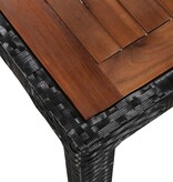 VidaXL 5-delige Tuinset poly rattan en acaciahout zwart