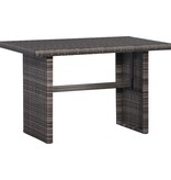 VidaXL 3-delige Bistroset met kussens poly rattan grijs