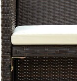 VidaXL Tuinbank 2-zits met kussens poly rattan bruin