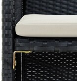 VidaXL Tuinbank 2-zits met kussens poly rattan zwart