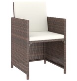 VidaXL 6-delige Tuinset met kussens poly rattan bruin