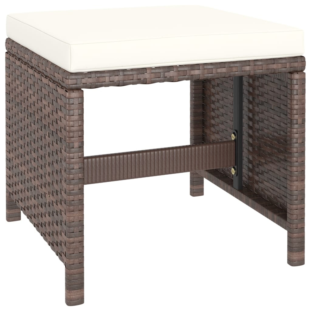 VidaXL 6-delige Tuinset met kussens poly rattan bruin