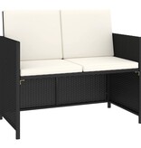 VidaXL 6-delige Tuinset met kussens poly rattan zwart