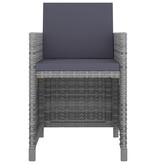 VidaXL 5-delige Tuinset met kussens poly rattan grijs