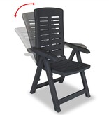 VidaXL Tuinstoelen 2 st verstelbaar kunststof antracietkleurig
