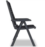 VidaXL Tuinstoelen 2 st verstelbaar kunststof antracietkleurig