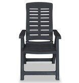VidaXL Tuinstoelen 2 st verstelbaar kunststof antracietkleurig