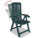 VidaXL Tuinstoelen 2 st verstelbaar kunststof groen