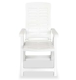 VidaXL Tuinstoelen 2 st verstelbaar kunststof wit