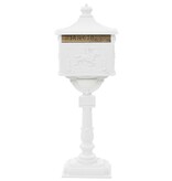 VidaXL Staande brievenbus vintage stijl roestbestendig aluminium wit