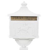 VidaXL Staande brievenbus vintage stijl roestbestendig aluminium wit