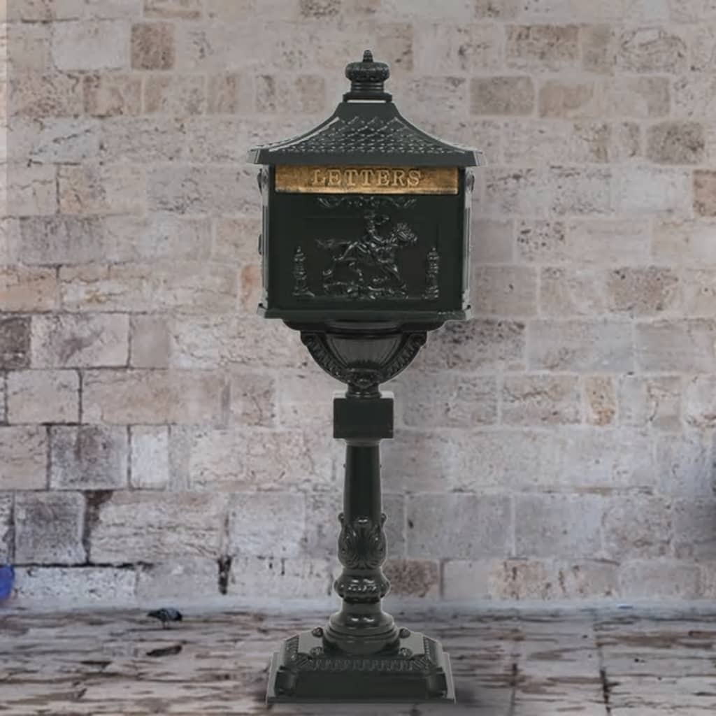 VidaXL Staande brievenbus vintage stijl roestbestendig aluminium groen