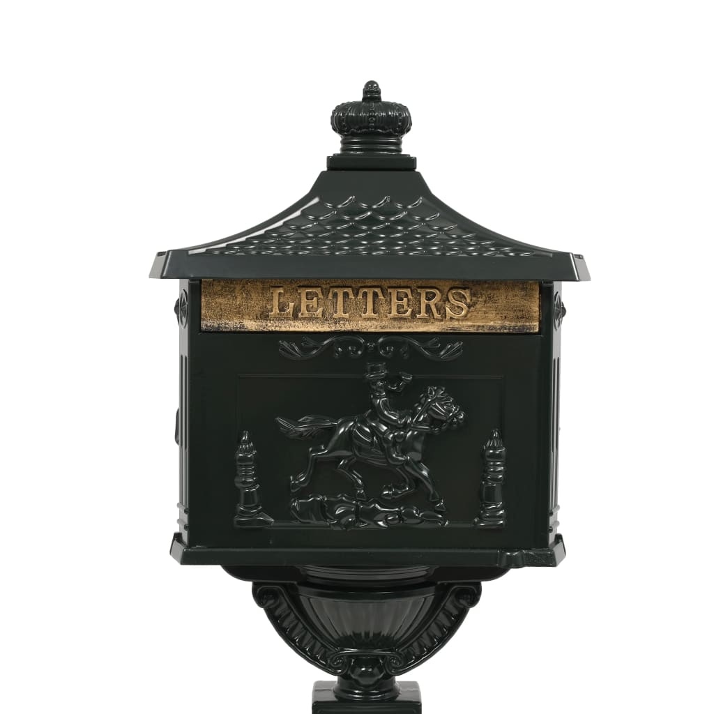 VidaXL Staande brievenbus vintage stijl roestbestendig aluminium groen