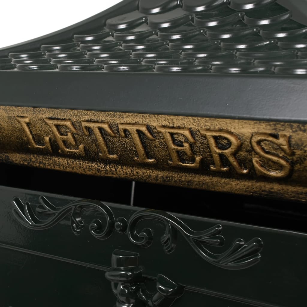 VidaXL Staande brievenbus vintage stijl roestbestendig aluminium groen