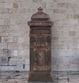 VidaXL Pilaar brievenbus vintage stijl roestbestendig aluminium brons