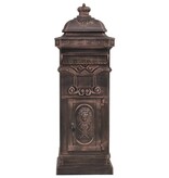 VidaXL Pilaar brievenbus vintage stijl roestbestendig aluminium brons