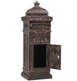 VidaXL Pilaar brievenbus vintage stijl roestbestendig aluminium brons