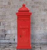 VidaXL Pilaar brievenbus vintage stijl roestbestendig aluminium rood
