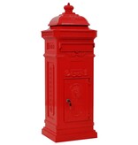 VidaXL Pilaar brievenbus vintage stijl roestbestendig aluminium rood