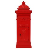 VidaXL Pilaar brievenbus vintage stijl roestbestendig aluminium rood
