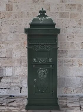 VidaXL Pilaar brievenbus vintage stijl roestbestendig aluminium groen