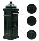 VidaXL Pilaar brievenbus vintage stijl roestbestendig aluminium groen
