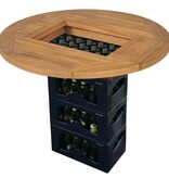 VidaXL Tafelblad voor bierkrat 70 cm teakhout