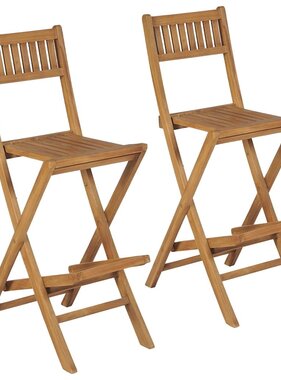 VidaXL Tuinbarkrukken inklapbaar 2 st massief teakhout
