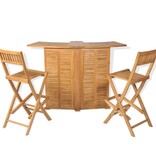 VidaXL 3-delige Bistroset met klapstoelen massief teakhout