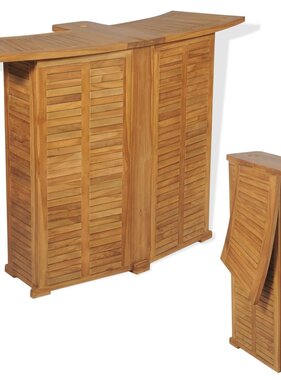 VidaXL Bartafel inklapbaar 155x53x105 cm massief teakhout