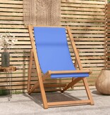 VidaXL Ligstoel 56x105x96 cm teakhout blauw