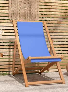 VidaXL Ligstoel 56x105x96 cm teakhout blauw