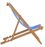 VidaXL Ligstoel 56x105x96 cm teakhout blauw