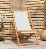 VidaXL Ligstoel 56x105x96 cm teakhout crème