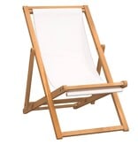 VidaXL Ligstoel 56x105x96 cm teakhout crème