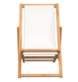 VidaXL Ligstoel 56x105x96 cm teakhout crème