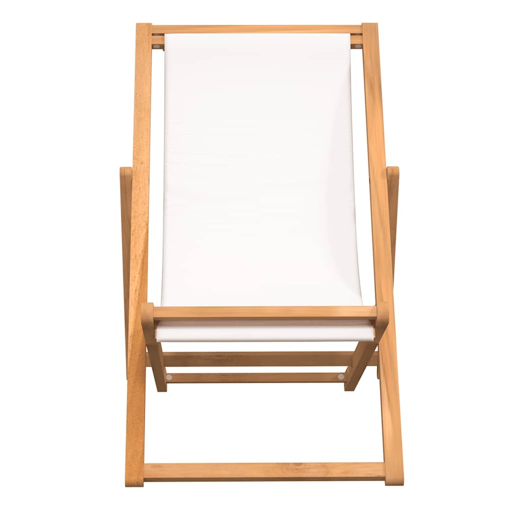 VidaXL Ligstoel 56x105x96 cm teakhout crème