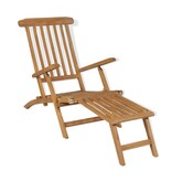 VidaXL Terrasstoel met voetensteun massief teakhout