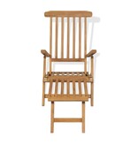 VidaXL Terrasstoel met voetensteun massief teakhout