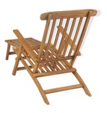 VidaXL Terrasstoel met voetensteun massief teakhout