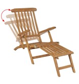 VidaXL Terrasstoel met voetensteun massief teakhout
