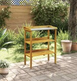 VidaXL Oppottafel met 2 schappen massief acaciahout en zink