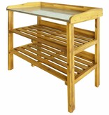 VidaXL Oppottafel met 2 schappen massief acaciahout en zink