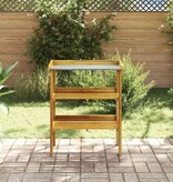 VidaXL Oppottafel met 2 schappen massief acaciahout en zink